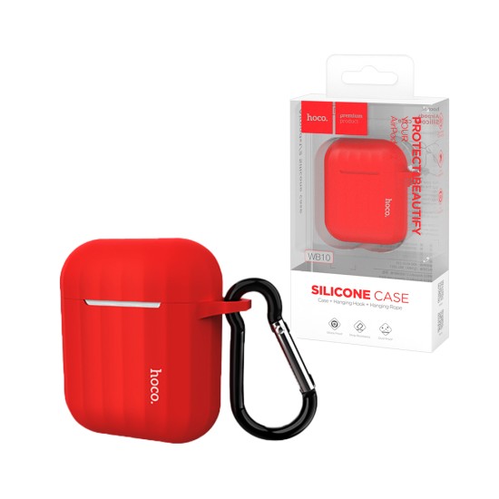 Capa Silicone Hoco WB20 Para Airpods 1/Airpods 2 Vermelho